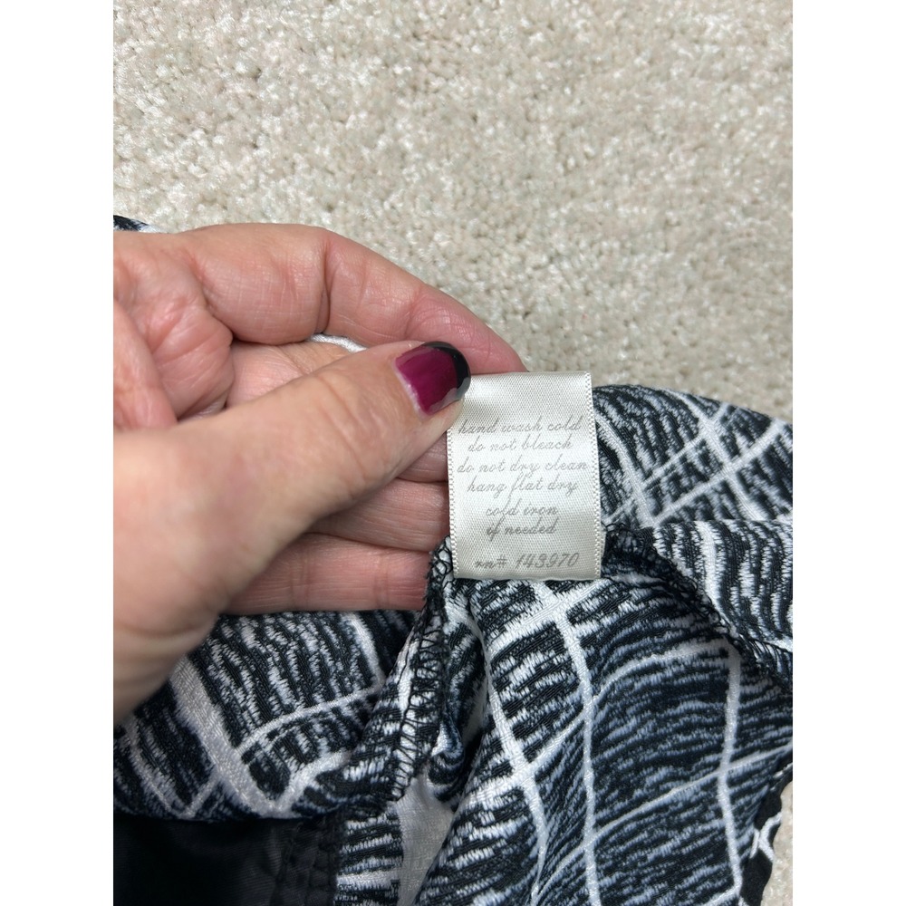 Alya Womens Black White Grid Skater Mini Skirt Pockets Medium b3992a - Picture 8 of 10